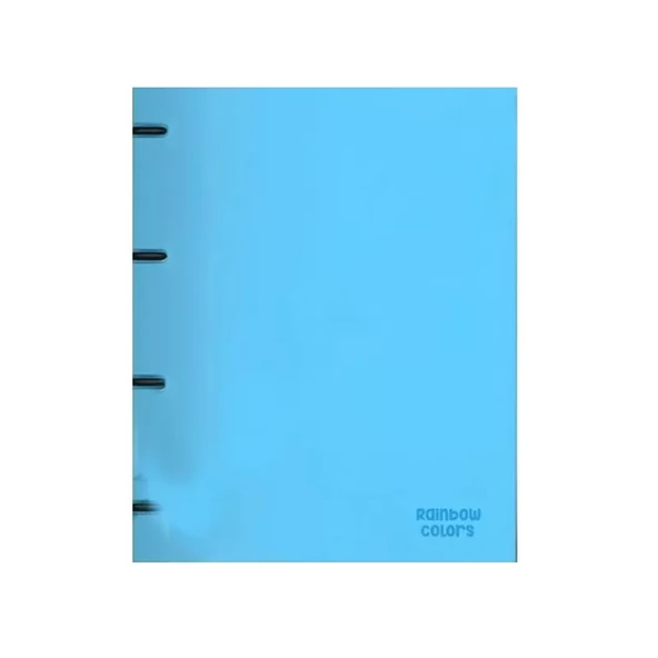 ÖNDER 124-21 RAİNBOW PLASTİK KAPAK HALKALI DOSYA 4 HALKALI AÇIK MAVİ ürün görseli 1