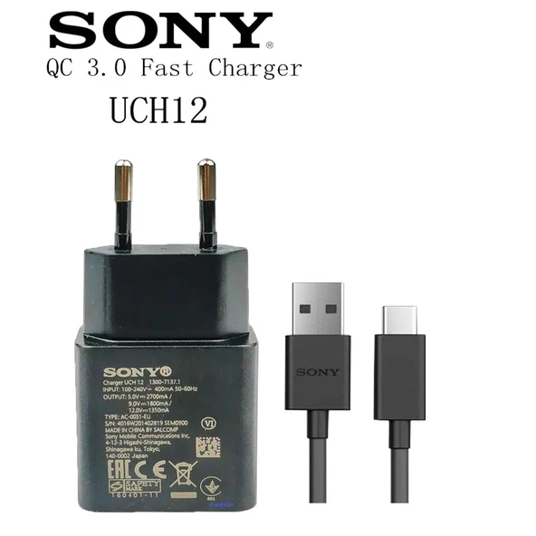 Sony Xa1,Xa2,Xz Uch12 Hızlı Şarj Cihaz Aleti Type C Kablo ürün görseli 1