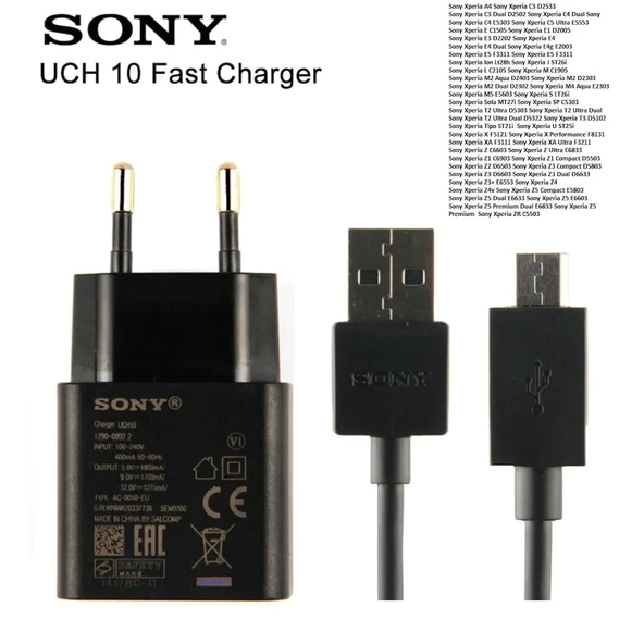 Sony Z2-Z3-Z5-E4-C5 Hızlı Şarj Aleti Cihazı Ve Usb Kablosu ürün görseli 1