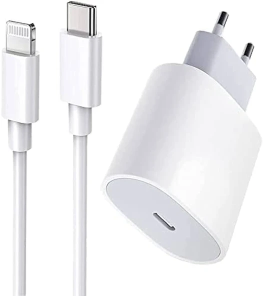 Iphone 12 Pro-Max Uyumlu 20W Şarj Adaptörü+Şarj Kablosu ürün görseli 1
