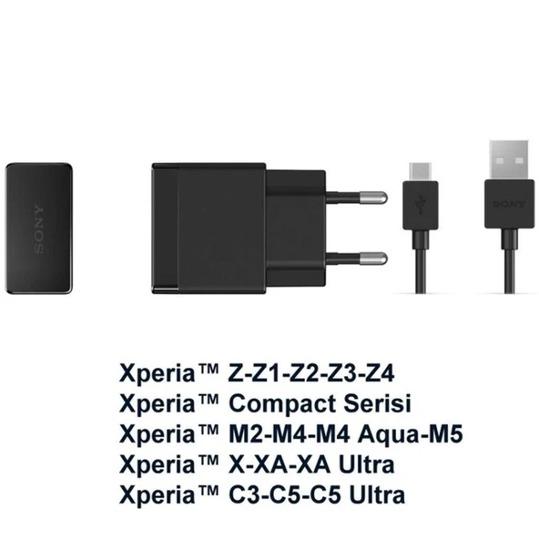 Sony Xperia Şarj Cihazı Aleti Ve Kablosu Z Z1 Z2 Z3 Z4 Z5 M5 E5 X ürün görseli 1