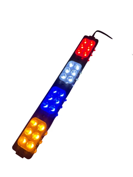 Polis Çakar IP65 2835SMD Kırmızı Mavi Sarı Beyaz Flaş Strobe Işıklar Aydınlatma oto araba motor 200LM LED DC 12V 24W 24 Göz Led 4 renk 203x26MM ürün görseli 1