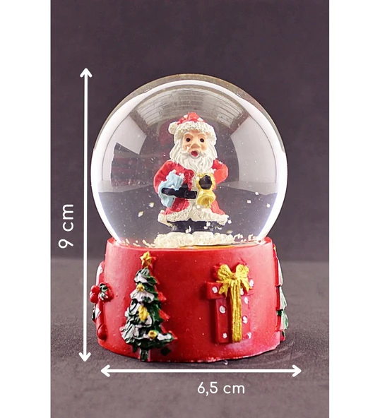 2025 Yeni Yıl Noel Baba Tasarımlı 9 cm Orta Boy Işıklı Kar Küresi Sevgiliye Yeni Yıl Hediyesi ürün görseli 1