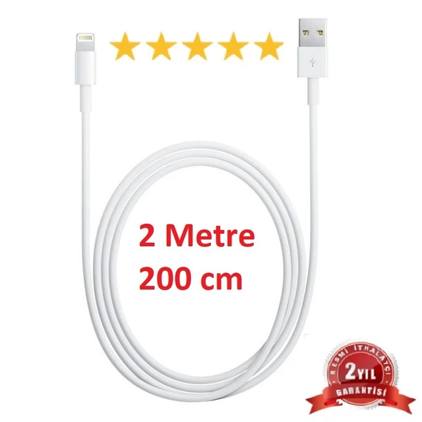 İphone Tüm Serilere Uyumlu Şarj ve Data Lightning Kablosu 2Mt-200 cm 6-7-8-Plus-X-11-11Pro-12-12Pro-13-13Pro-14 ürün görseli 1