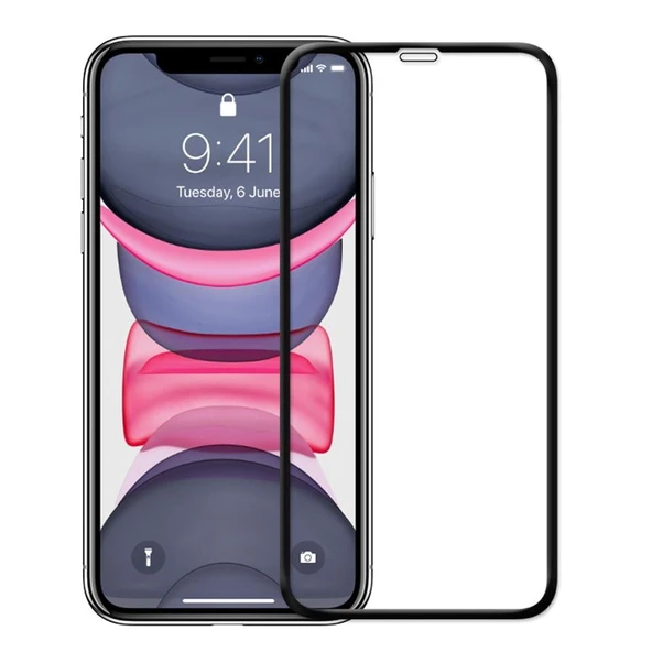 Iphone 11Tam Kaplayan Kırılmaz Cam Koruyucu 5d 9d Siyah ürün görseli 1