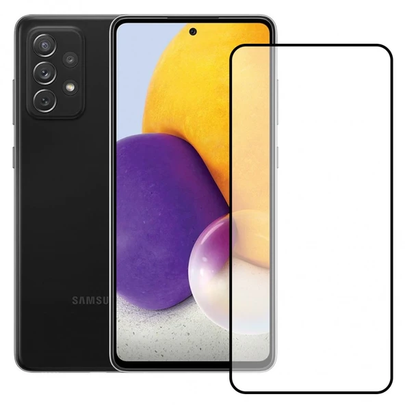 Samsung A72 Tam Kaplayan Kırılmaz Cam Koruyucu 5d 9d Siyah ürün görseli 1