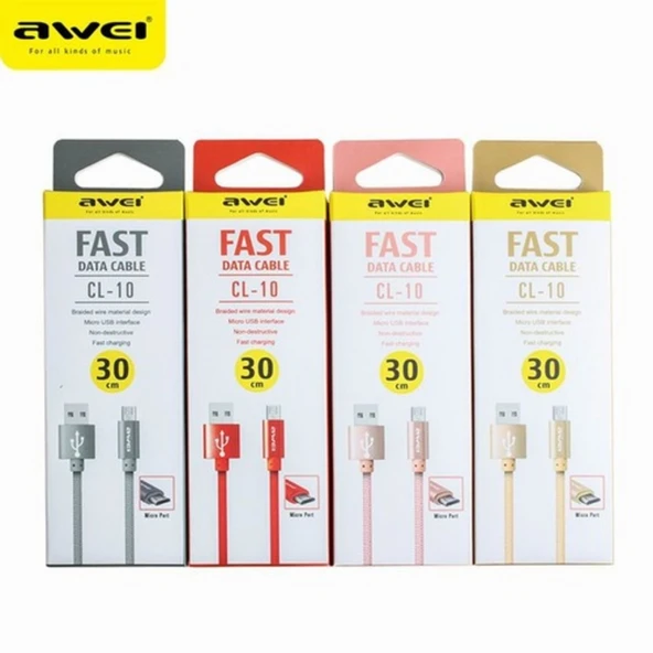 Iphone - Awei Fast Data Kablo Cl-988 30 Cm Kablo Powerbank ürün görseli 1