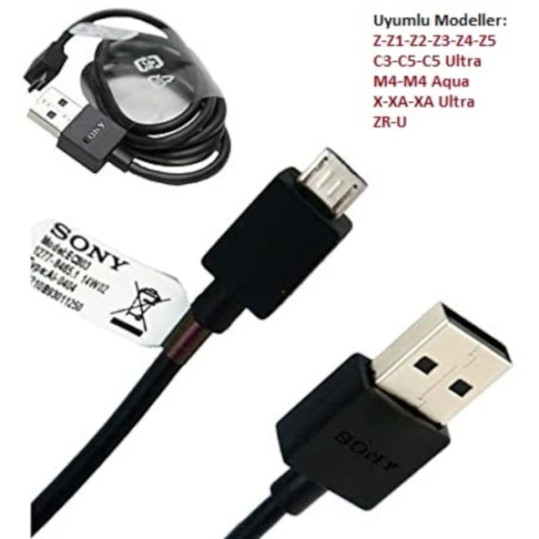 Sony Şarj Kablosu Micro Usb M4- E4- E5-M2 Şarj Data Kablosu ürün görseli 1