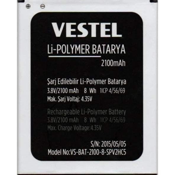 Vestel Venüs V3 5040 Pil Batarya 2100 Mah İthal ürün görseli 1