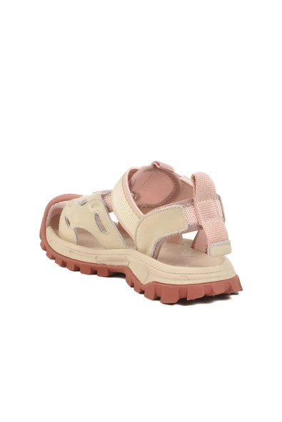 Pembe Kız Çocuk Düz Sandalet - Resim 4