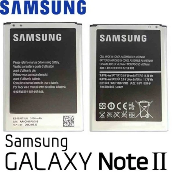 Samsung Note 2 Pil Batarya N7100 3100 Mah ürün görseli 1