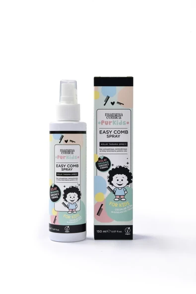 PurKids Bebek Çocuk Kolay Saç Tarama Spreyi 150 ml- Pudra Kokulu Elektriklenme ve Isı Korumalı ürün görseli 1