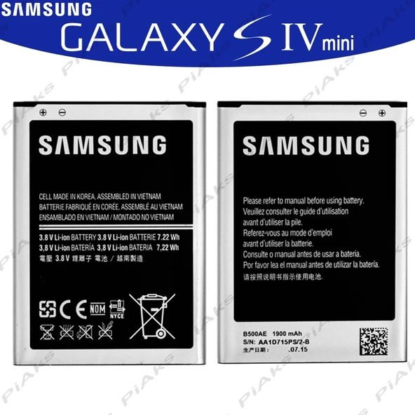 Samsung S4 Mini 9190 Pil Batarya B500Ae ürün görseli 1