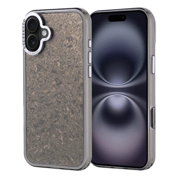 iPhone 16 Plus Kılıf Taşlı Tasarımlı Kapi Kapak - Resim 2