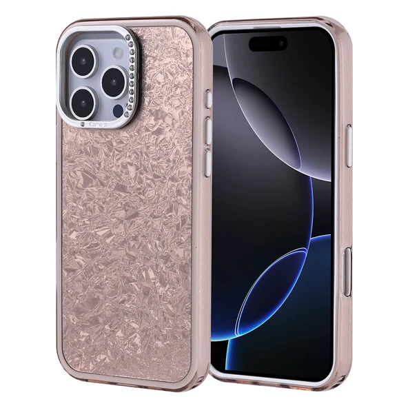 iPhone 16 Pro Max Kılıf Taşlı Tasarımlı Kapi Kapak - Resim 4