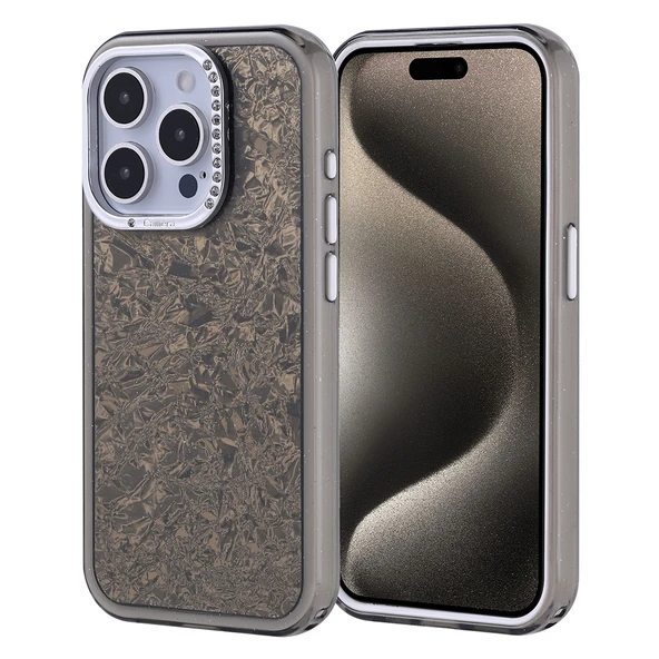 iPhone 15 Pro Kılıf Taşlı Tasarımlı Kapi Kapak - Resim 2
