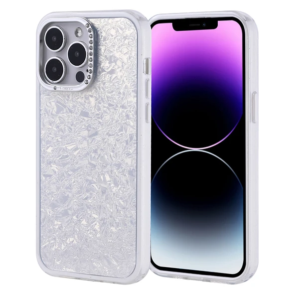 iPhone 14 Pro Max Kılıf Taşlı Tasarımlı Kapi Kapak - Resim 5