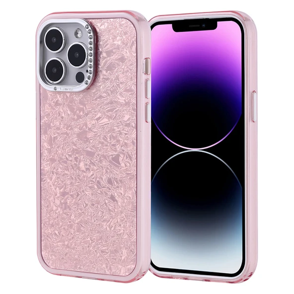 iPhone 14 Pro Max Kılıf Taşlı Tasarımlı Kapi Kapak - Resim 6
