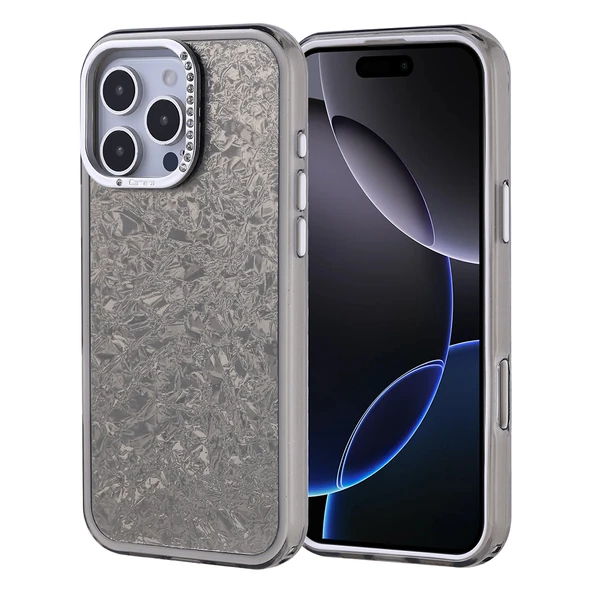 iPhone 16 Pro Max Kılıf Taşlı Tasarımlı Kapi Kapak - Resim 2
