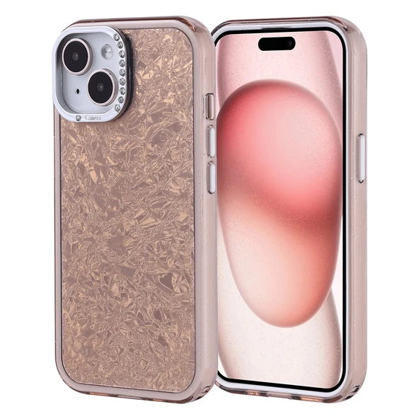 iPhone 15 Kılıf Taşlı Tasarımlı Kapi Kapak - Resim 7