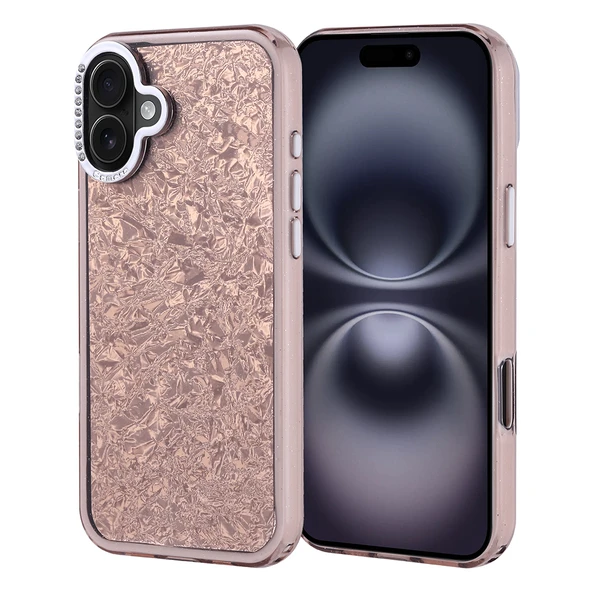 iPhone 16 Plus Kılıf Taşlı Tasarımlı Kapi Kapak - Resim 4