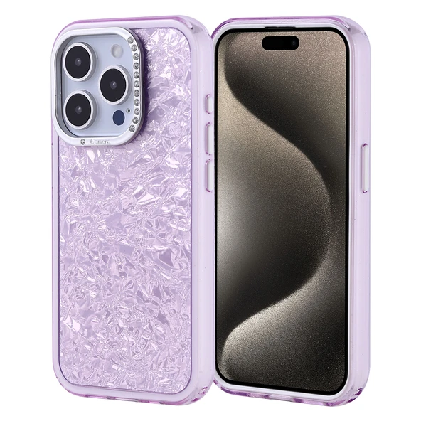 iPhone 15 Pro Kılıf Taşlı Tasarımlı Kapi Kapak - Resim 3