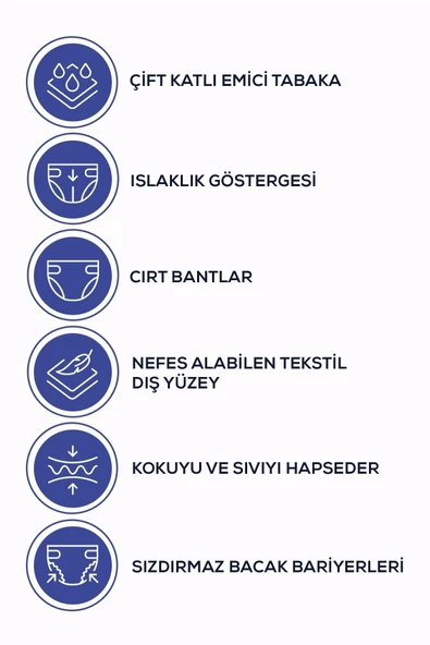 Moly Tekstil Yüzeyli Large Büyük Boy Belbantlı Hasta Bezi 30 lu 4 paket / 120 adet ürün görseli 1