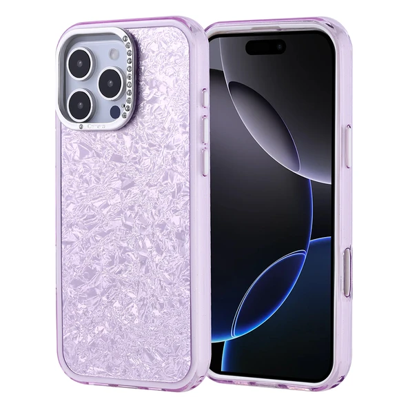 iPhone 16 Pro Max Kılıf Taşlı Tasarımlı Kapi Kapak - Resim 3