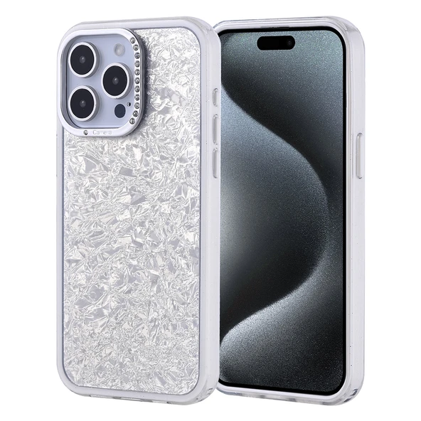 iPhone 15 Pro Max Kılıf Taşlı Tasarımlı Kapi Kapak - Resim 5