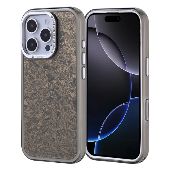 iPhone 16 Pro Kılıf Taşlı Tasarım Kapi Kapak - Resim 2