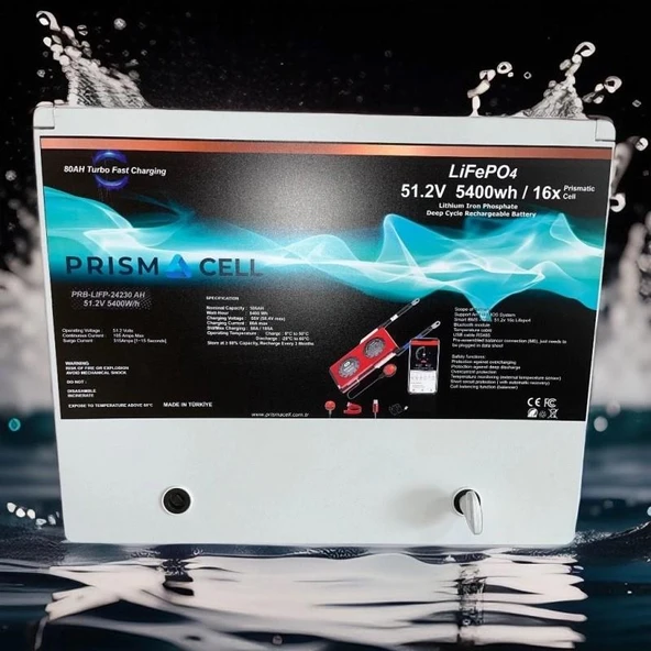 Lifepo4 105ah 51.2 volt prizmatik smart bluetooth 5400 watt akü TURBO CHARGING solar akü ürün görseli 1