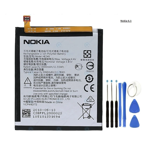 Nokia 6.1 Batarya Pil Ta1054-2018 He345 + Tamir Seti ürün görseli 1