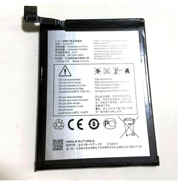 Vodafone Smart V10 Pil Batarya Tlp034F1 3400 Mah ürün görseli 1