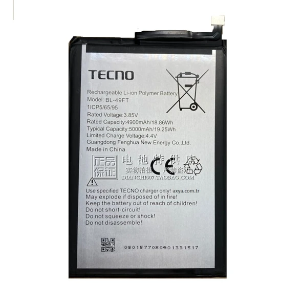 Tecno Spark 5 Pil Batarya BL-49 FT - Resim 2
