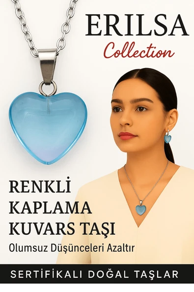 Sertifikalı Renkli Kaplama Kuvars Taşı Kolye (Mavi) – İç Huzur ve Güçlü İfade Yeteneği ürün görseli 1