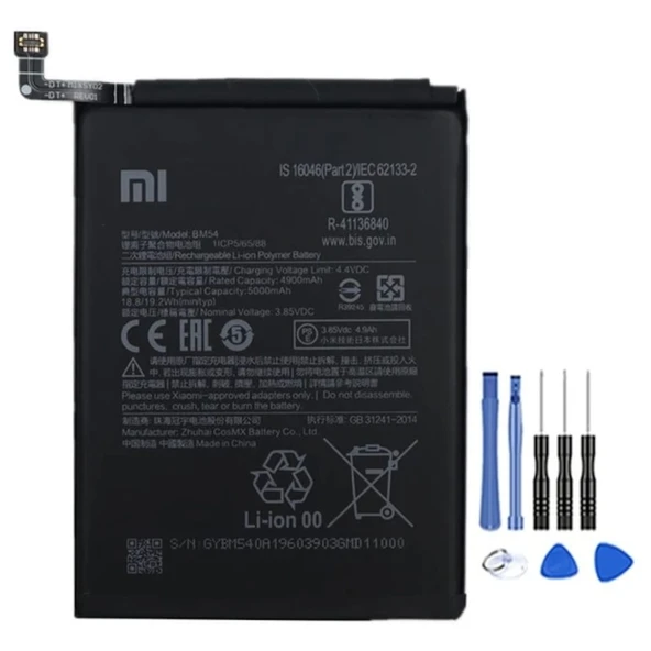 Xioami Note 9t 5g Pil Batarya Bm54 5000 Mah+ Tamir Seti ürün görseli 1