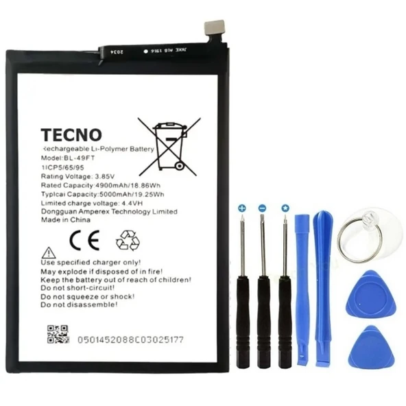 Tecno Spark 6 Go Pil Batarya Bl-49ft 5000 Mah+tamir Set ürün görseli 1