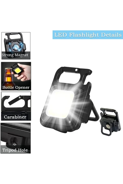 Ledli Mini Taşınabilir Usb Şarj Edilebilir 3 Fonksiyonlu Mıknatıslı Parlak Led Işık ürün görseli 1
