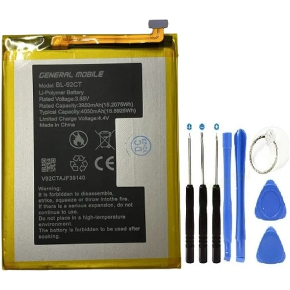 General Mobile Gm20 Pro Pil Batarya Bl92ct+tamir Seti 4050 Mah ürün görseli 1