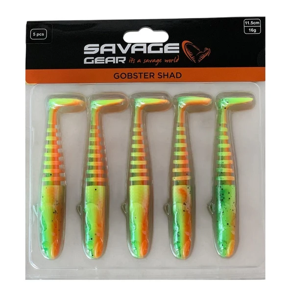 Savage Gear Gobster Shad 11.5cm 16gr Silikon Yem Firecracker (5'li Paket) İğnesiz ürün görseli 1