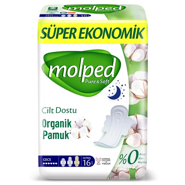 Molped Pure & Soft Gece Ped Süper Eko 16 Adet ürün görseli 1