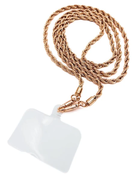 Çanta Aksesuar 120 cm Light Gold Renk  Burgulu Zincir Telefon Aksesuarı, Telefon Zinciri, Telefon Askısı, Telefon Boyun Askısı, Tüm Telefon Kılıfları İçin Uygundur (Kılıf Değildir) ürün görseli 1