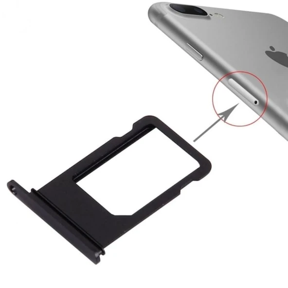 iPhone 7 Plus Uyumlu Sim Kart Kapağı Sim Tepsisi - Gümüş Gri ürün görseli 1