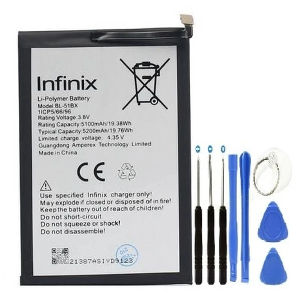 Infinix Hot 10 Pil Batarya + Tamir Seti Bl-51bx 5200 Mah ürün görseli 1