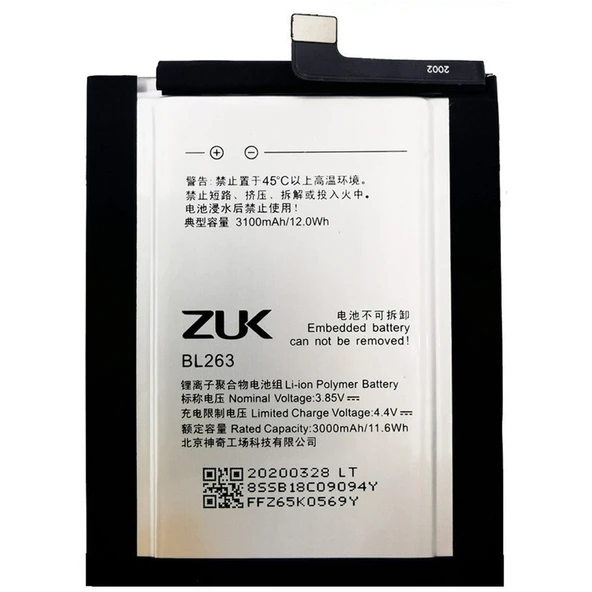 Lenovo Vibe Z2 Pro Pil Batarya Bl263 3100 Mah ürün görseli 1