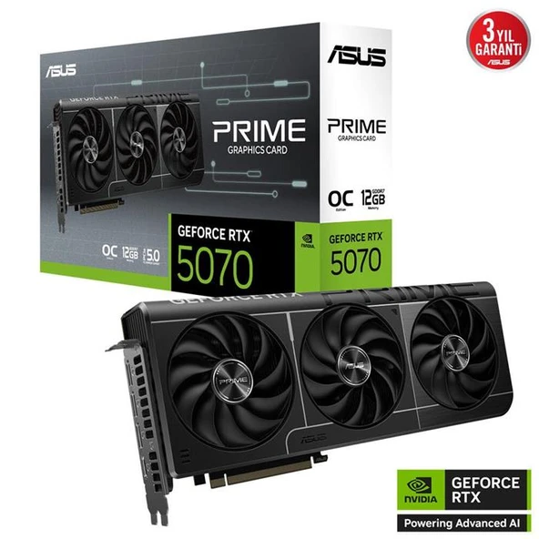 Asus 12GB PRIME-RTX5070-O12G GDDR7 192Bit HDMI 3xDP ürün görseli 1