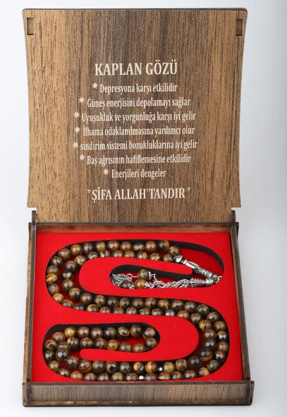 KUTULU 99 LU TESBİH KAPLANGÖZÜ TAŞI ürün görseli 1