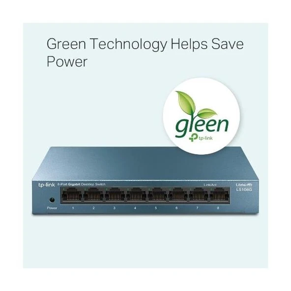 TP-Link Ls108G 8 Port Gigabit Desktop Metal Swıtch ürün görseli 1