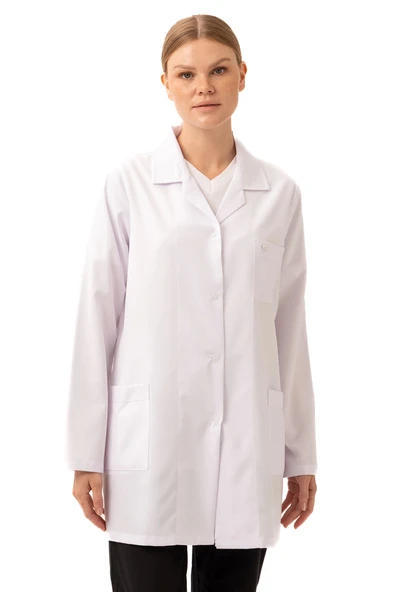 HEDERA KADIN ÖNLÜK - Beyaz Doktor Öğrenci Laboratuvar Önlüğü | Medikal İş Önlüğü ürün görseli 1