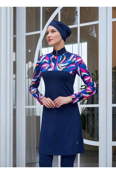 Maresiva 252107 Zelle Lacivert Tam Boy Tesettür Mayo ürün görseli 1